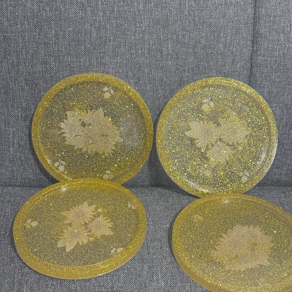 Elegant Gold Leaf Coasters